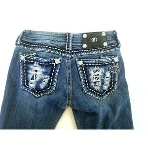 Miss Me Distressed Pocket Mid Rise Bootcut Jeans 24 x 31 Style JE5152B2L